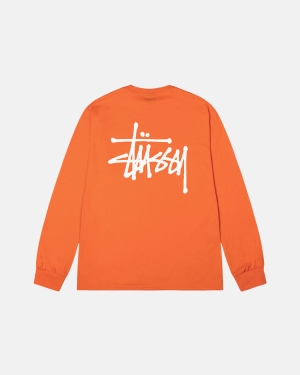 μπλουζακια για τρεξιμο Stussy Basic Ls κοραλι | 614-YGLSNK