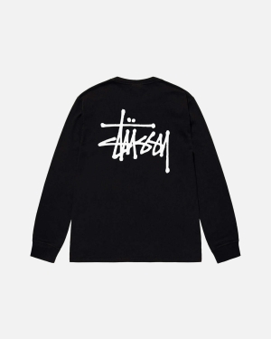 μπλουζακια για τρεξιμο Stussy Basic Ls μαυρα | 723-ZSMNGR