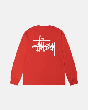 μπλουζακια για τρεξιμο Stussy Basic Pigment Dyed Ls ροζ | 294-PNITDU