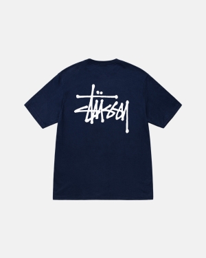 μπλουζακια για τρεξιμο Stussy Basic Stüssy σκουρο μπλε | 598-DMQWNU