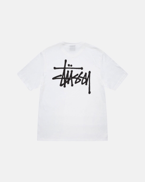 μπλουζακια για τρεξιμο Stussy Basic Stüssy ασπρα | 863-XHSLIT