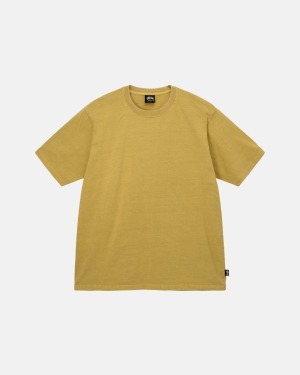 μπλουζακια για τρεξιμο Stussy Heavyweight Pigment Dyed Crew μουστάρδα | 628-RNXMKJ