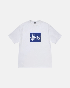 μπλουζακια για τρεξιμο Stussy Stock Box ασπρα | 489-PEMSFX