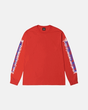 μπλουζακια για τρεξιμο Stussy Youth Brigade Pigment Dyed Ls ροζ | 362-NKJHIE