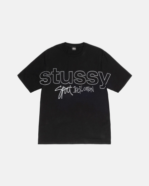 μπλουζακια για τρεξιμο Stussy Αθλητικά 100% Pigment Dyed μαυρα | 160-YNUEGV