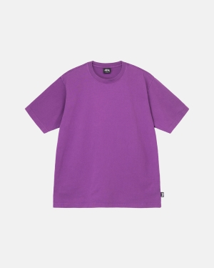 πουκαμισα Stussy Heavyweight Pigment Dyed Crew μωβ | 826-DPQEZR