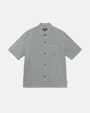 πουκαμισα Stussy Wrinkly Gingham Ss πρασινο | 142-QUKXMR