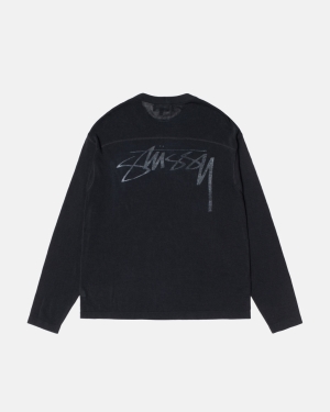 πουκαμισα Stussy ελαφρια Football Crew μαυρα | 162-OPXIZN