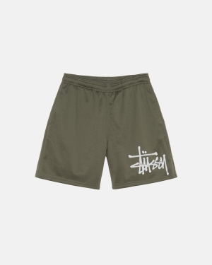 σορτσ Stussy Big Basic Mesh Ελιά | 326-HKORXQ