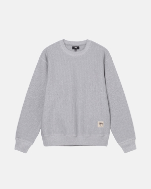 σορτσ Stussy Contrast Stitch Label Crew γκρι | 395-XVYUWP