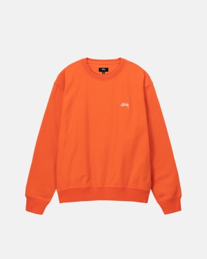 σορτσ Stussy Overdyed Stock Logo Crew πορτοκαλι | 069-QZABYR