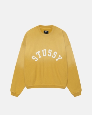 σορτσ Stussy Sun Faded Oversized Crew κίτρινα | 703-CJXAON