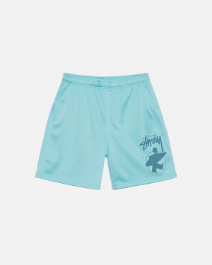 σορτσ Stussy Surfman Mesh ανοιχτο τυρκουάζ | 357-HWGMNZ