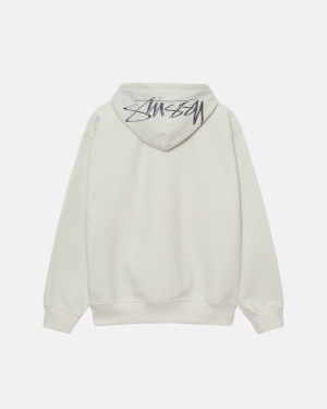 φουτερ με κουκουλα Stussy Back Applique γκρι | 340-PUGHQB