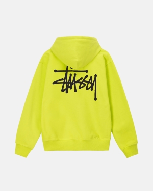 φουτερ με κουκουλα Stussy Basic Stüssy Keylime | 257-TSRQXF