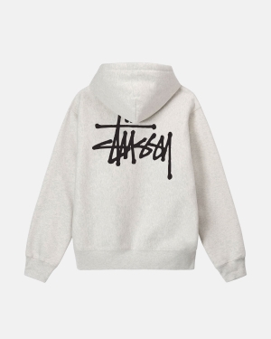 φουτερ με κουκουλα Stussy Basic Stüssy γκρι | 526-PGLFHN