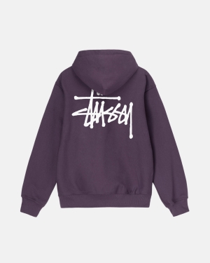 φουτερ με κουκουλα Stussy Basic Stüssy μωβ | 096-RCIUGA