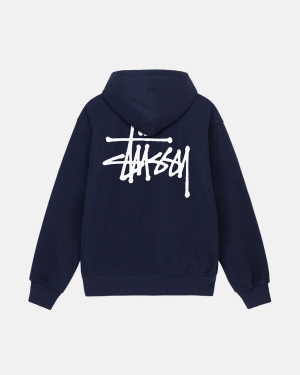 φουτερ με κουκουλα Stussy Basic Stüssy σκουρο μπλε | 453-NJQZMX