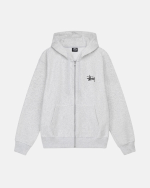 φουτερ με κουκουλα Stussy Basic Zip γκρι | 524-FBPKEL