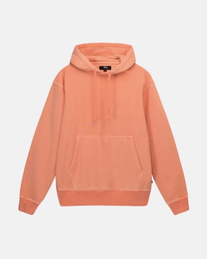 φουτερ με κουκουλα Stussy Pigment Dyed Fleece κοραλι | 491-RUHWFM