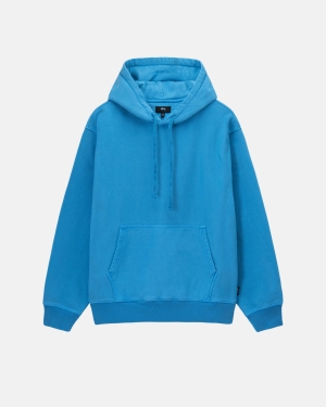 φουτερ με κουκουλα Stussy Pigment Dyed Fleece μπλε | 642-WMNPKV