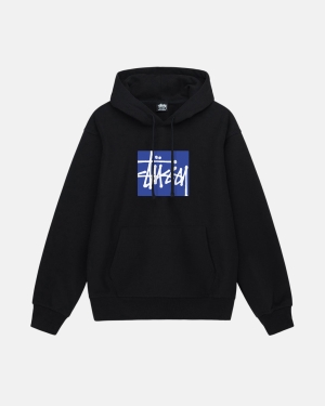 φουτερ με κουκουλα Stussy Stock Box μαυρα | 879-VWFIYD