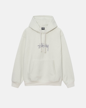 φουτερ με κουκουλα Stussy Stock Logo Applique γκρι | 804-AHPJQX